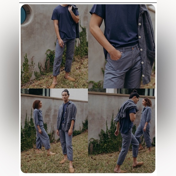 Esby Apparel NWT Shane Pant Marine Blue Size 30 Slim Straight Leg Cotton Twill - Picture 2 of 11